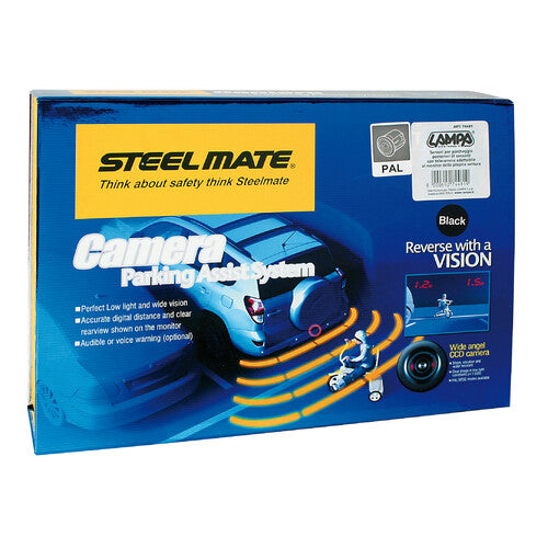 Steelmate PTSV401, kit 4 sensori parcheggio con telecamera, 12V