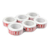 Lamp White Fragile Print Tape, Set of 6