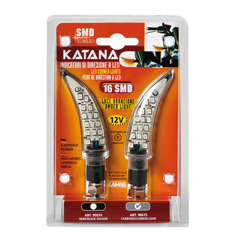 Lampa Katana, indicatori direzione a Led - 12V LED - Carbon