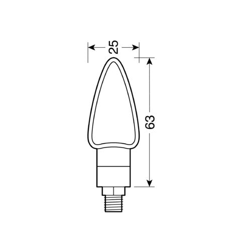 Lampa Arrow-2, indicatori di direzione a Led - 12V LED - Nero