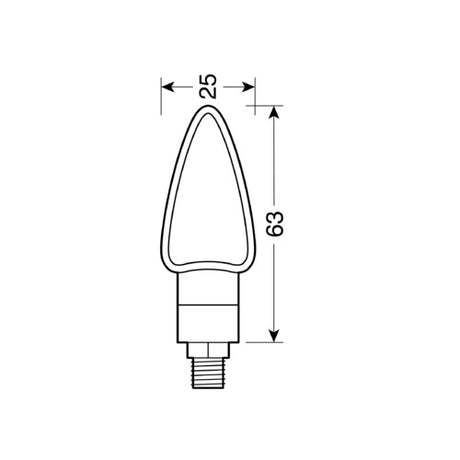 Lampa Arrow-2, indicatori di direzione a Led - 12V LED - Nero