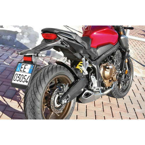 Universal motorcycle license plate holder