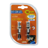 Lamp Set of 2 Screws with Blue LED Light - Aluminum