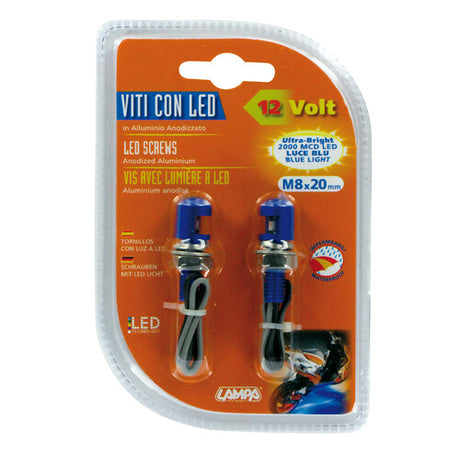 Lampa Set 2 viti con Led a luce blu - Blu
