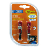 Lamp Set of 2 Screws with Blue LED Light - Red