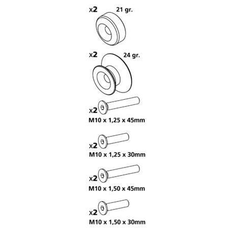 Lampa Kit supporti cavalletto - 10 mm - Alluminio