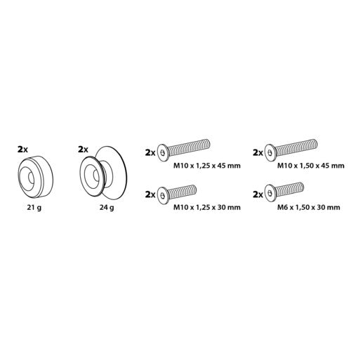 Lampa Kit supporti cavalletto - 10 mm - Alluminio