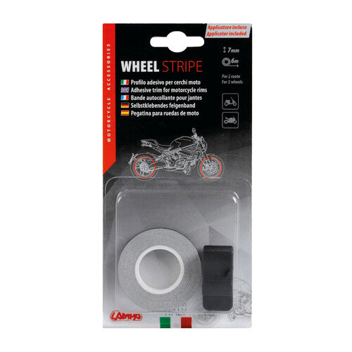 Lampa Wheel Stripe Racing, profilo adesivo per cerchi ruota - Nero