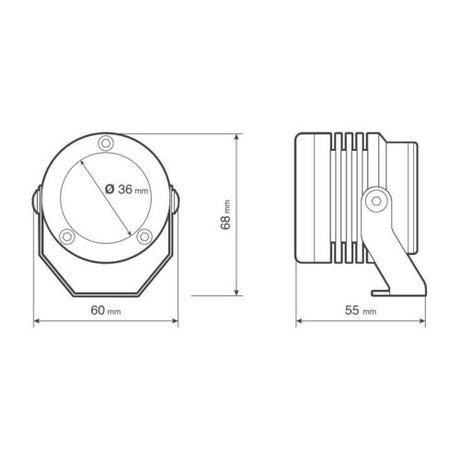 O-Lux Lamp, pair of LED auxiliary headlights, 12V - Blue