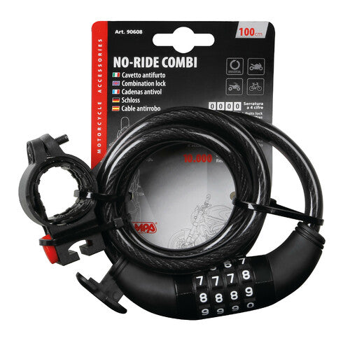 No-Ride Kombilampe, Diebstahlsicherungskabel – 100 cm