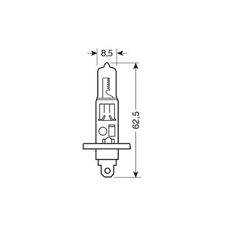 12V Halogenlampe - H1 - 55W - P14.5s - 1 Stück - Doppelblister 1501