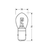 Lampa 12V Lampada 2 filamenti S2 asymmetric 35/35W BA20d 1 pz D/Blister