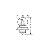 Lampa 12V Lampada asimmetrica - S3 asymmetric - 15W - P26s - 1 pz - D/Blister 91518