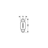 Lampa 12V Lampada siluro - C5W - 11x35 mm - 5W - SV8,5-8 - 2 pz - D/Blister 1535 91535