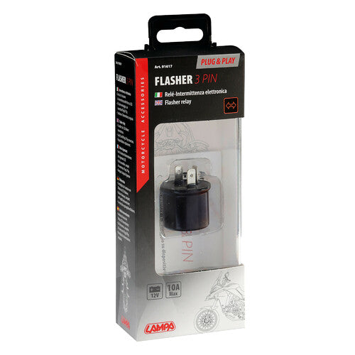 3-polige Blinkerlampe, elektronischer Plug-&-Play-Blinker – 12 V – 10 A 91617