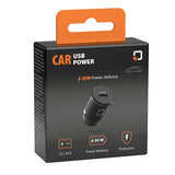 Cargador USB para coche Optiline, 1 puerto USB C - PD - 30 W - 12/24 V