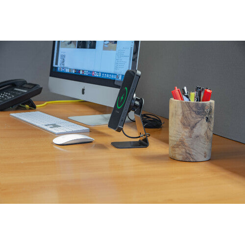 Optiline Mag Wireless Stand, Porta telefono magnetico da casa/ufficio con ricarica wireless