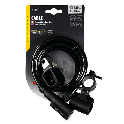 Lampa Cavo antifurto in acciaio a spirale  10 mm - 120 cm