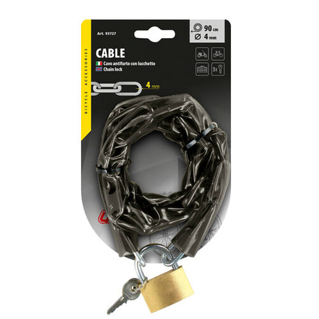 Diebstahlsichere Kettenlampe mit Vorhängeschloss – 90 cm