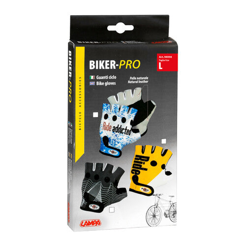 Lampa Biker-Pro, guanti in pelle e lycra - L