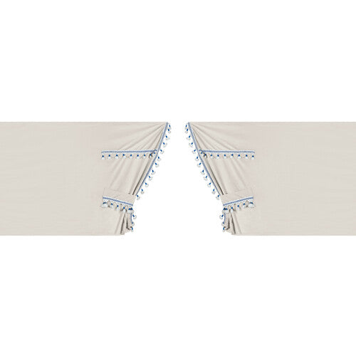 Lampa Luxury Pro-Cabin, set tende in poliestere per camion - Panna/Blu 96042