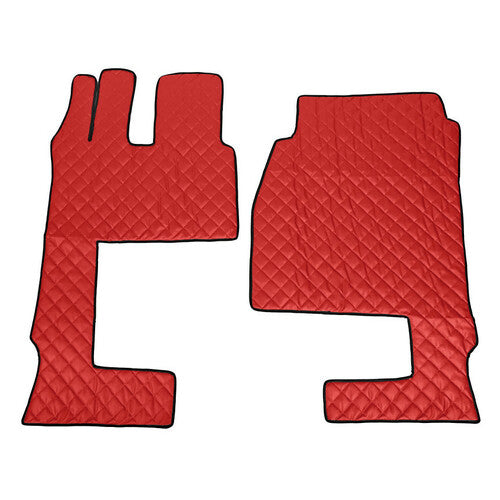 Red floor mats Actros MP4 09/11&gt;09/19 cab wide seat foldable