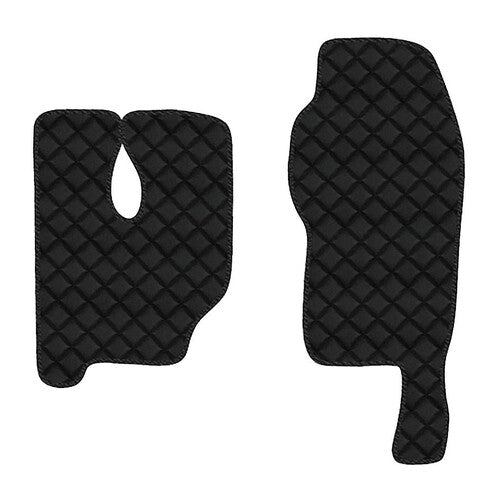 Pair of black Skeentex mats for Mercedes Actros MP3 (06/08&gt;12/13) high tunnel