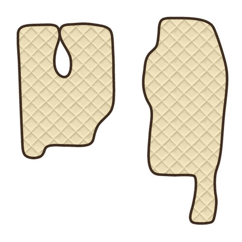 Pair of Skeentex Cream carpets for Mercedes Actros MP3 (06/08&gt;12/13) high tunnel