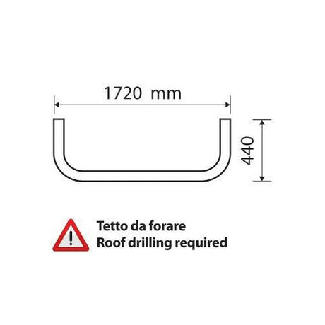 Barra portafari tetto Type 7 Daf XF 105 02/04>12/14 SuperSpace Tetto forare