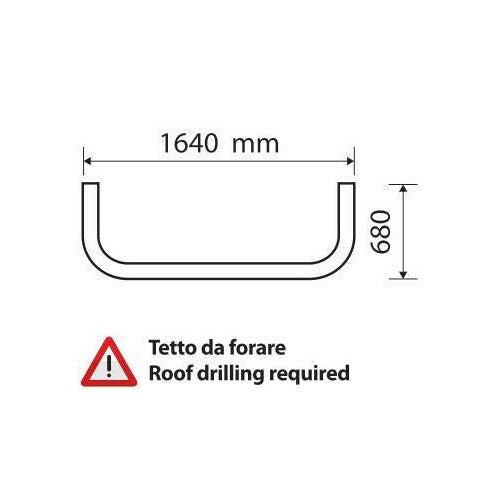 Barra portafari tetto Type 2 Daf XF 105 02/04>12/14 Space Tetto forare