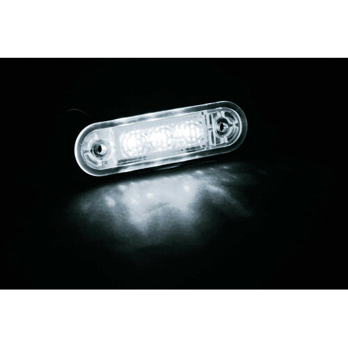 3-LED recessed marker light, 12/24V - White