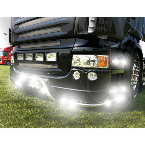 3-LED recessed marker light, 12/24V - White