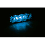 3-LED recessed marker light, 12/24V - Blue