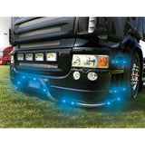 3-LED recessed marker light, 12/24V - Blue