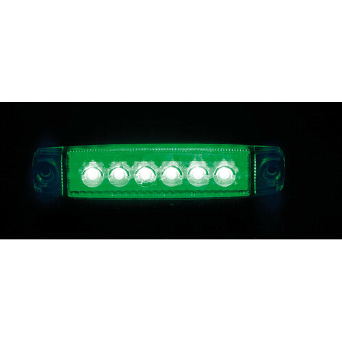 Lampa Luce ingombro a 6 Led, montaggio in superficie,12/24V - Verde 97010