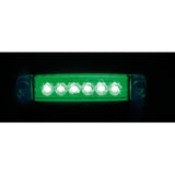 Lampa Luce ingombro a 6 Led, montaggio in superficie,12/24V - Verde 97010