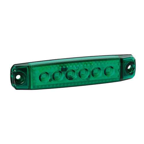 Lampa Luce ingombro a 6 Led, montaggio in superficie,12/24V - Verde 97010