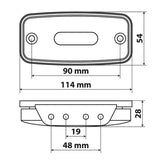 Clearance light with reflector and bracket, 10/30V - 4 LEDs - Orange