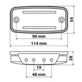 Clearance light with reflector and bracket, 10/30V - 2 LEDs - Orange