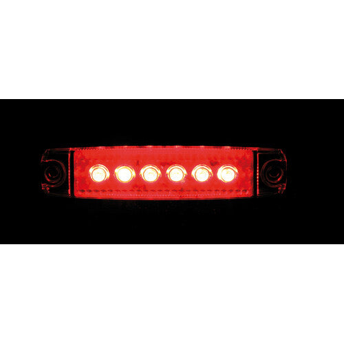 Lampa Set 20 pz, luce ingombro a 6 Led, montaggio in superficie, 12/24V - Rosso