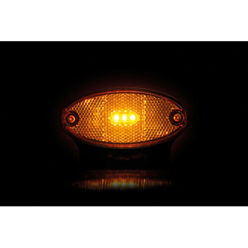 Lampa Luce ingombro con catarifrangente e staffa - 3 Led - 12/24V - Arancio 97027