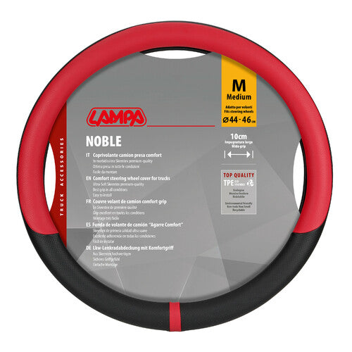Funda para volante Lampa Noble, Skeentex - M - 44/46 cm - Rojo 97087