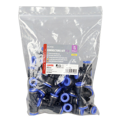 Lampa T-3, raccordo tubi aria, set 20 pz -  6 mm