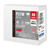 Pilot 24V Led Series - 4 SMD x 1 chip - (P21W) - BA15s - 20 pz - Scatola - Bianco - Doppia polarità