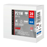 Serie Led Pilot 24V - 4 SMD x 1 chip - (P21W) - BA15s - 20 uds - Caja - Azul - Doble polaridad