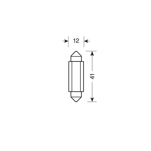 Pilot 9/32V Led Series 2 SMD x 1 chip - 12x41 mm - SV8,5-8 - 20 pz - Scatola - Rosso - Doppia polarità - Resistenza incorporata