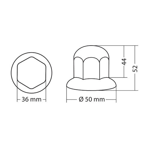 Lampa Copribulloni cromati in ABS -  27 mm - Set 8 pz 7642