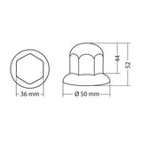 Lampa Copribulloni cromati in ABS -  33 mm - Set 10 pz 7653 97653