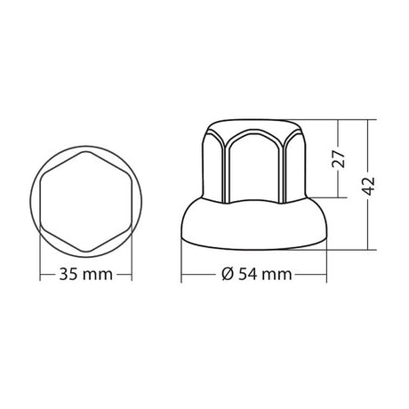 Lampa Set 10 copribulloni cromati in ABS -  33 mm 7655