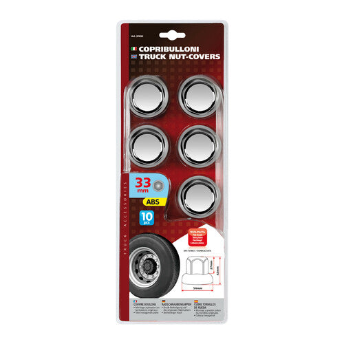 Lampa Juego de 10 tapas de tornillos cromadas en ABS - 33 mm 7655 97655